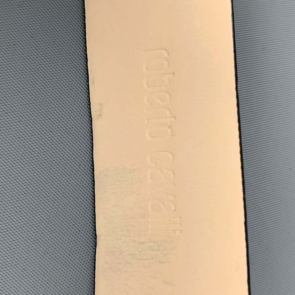 ROBERTO CAVALLI Black Gold Leather Belt - Picture 4 of 6